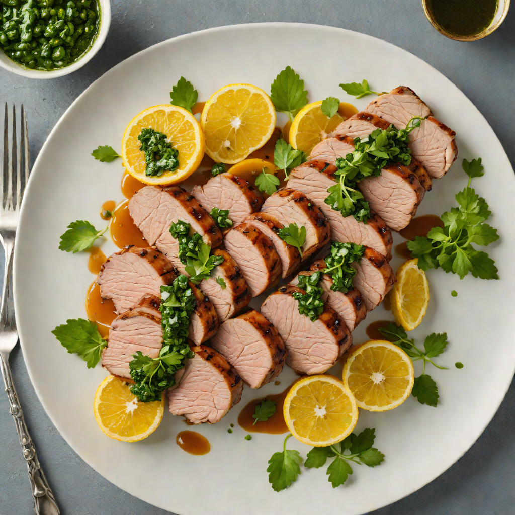 Grilled Citrus-Glazed Pork Tenderloin with Herb Chimichurri