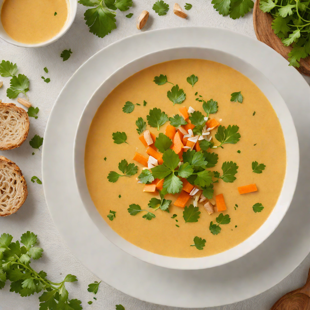 Carrot-Ginger Soup with Coconut Milk and Fresh Cilantro