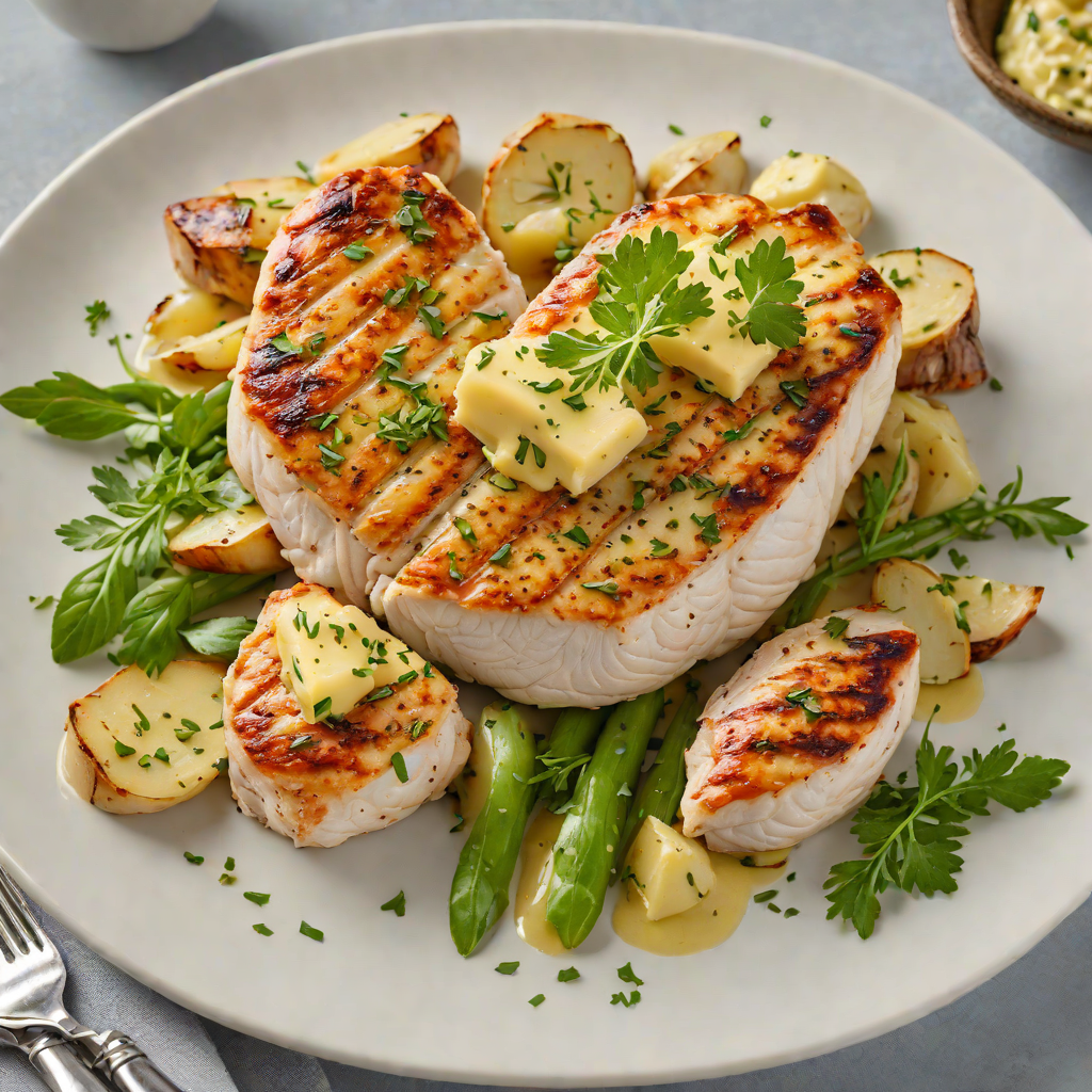 Pan-Seared Chicken Breast with Roasted Garlic and Herb Butter