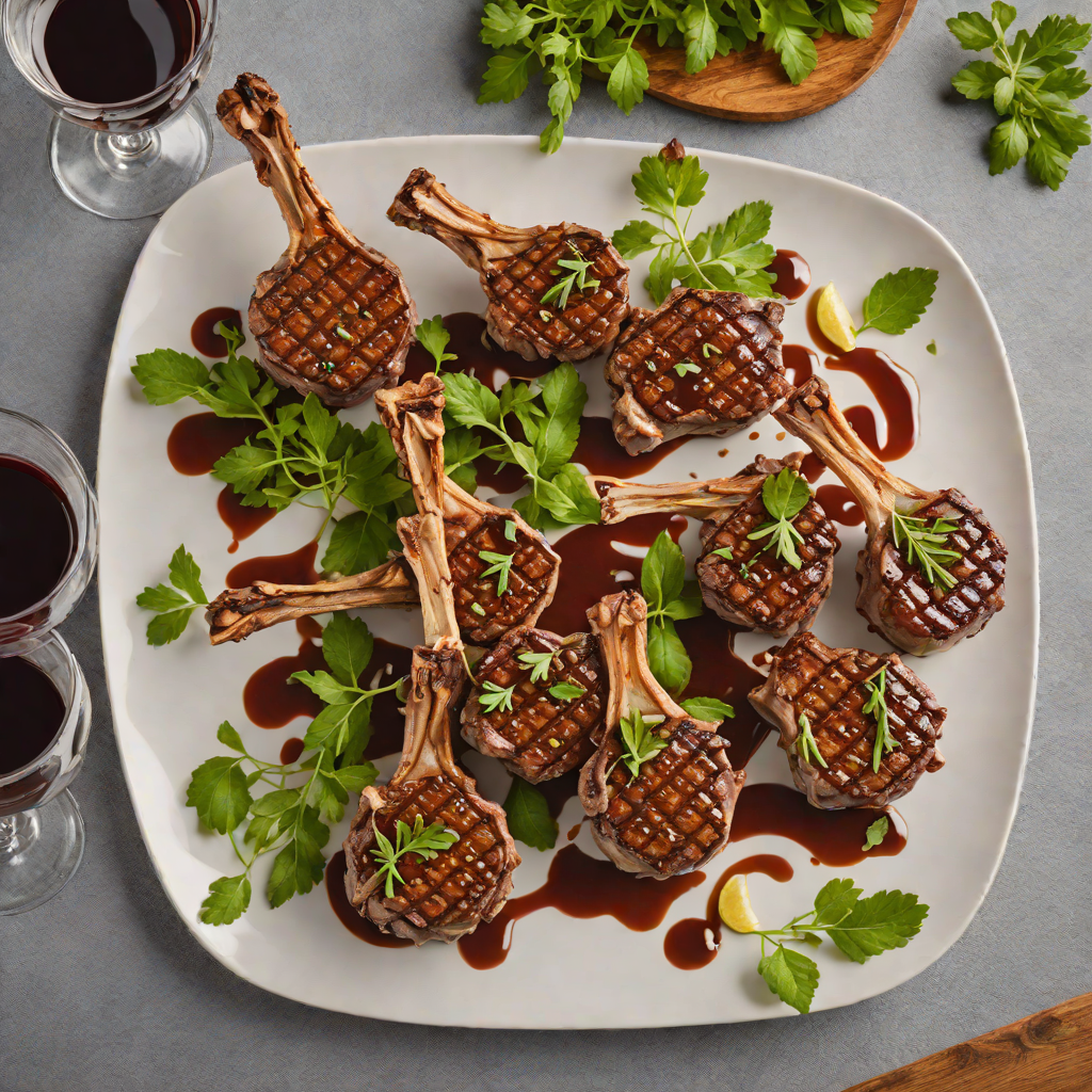 Herb-Marinated Grilled Lamb Chops with Red Wine Reduction