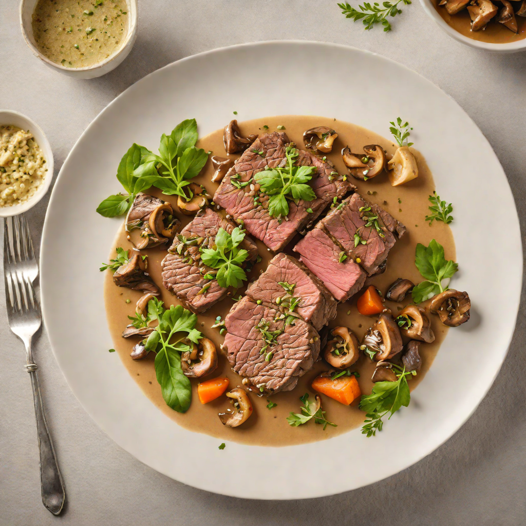Slow-Braised Beef with Hidden Herb and Mushroom Sauce