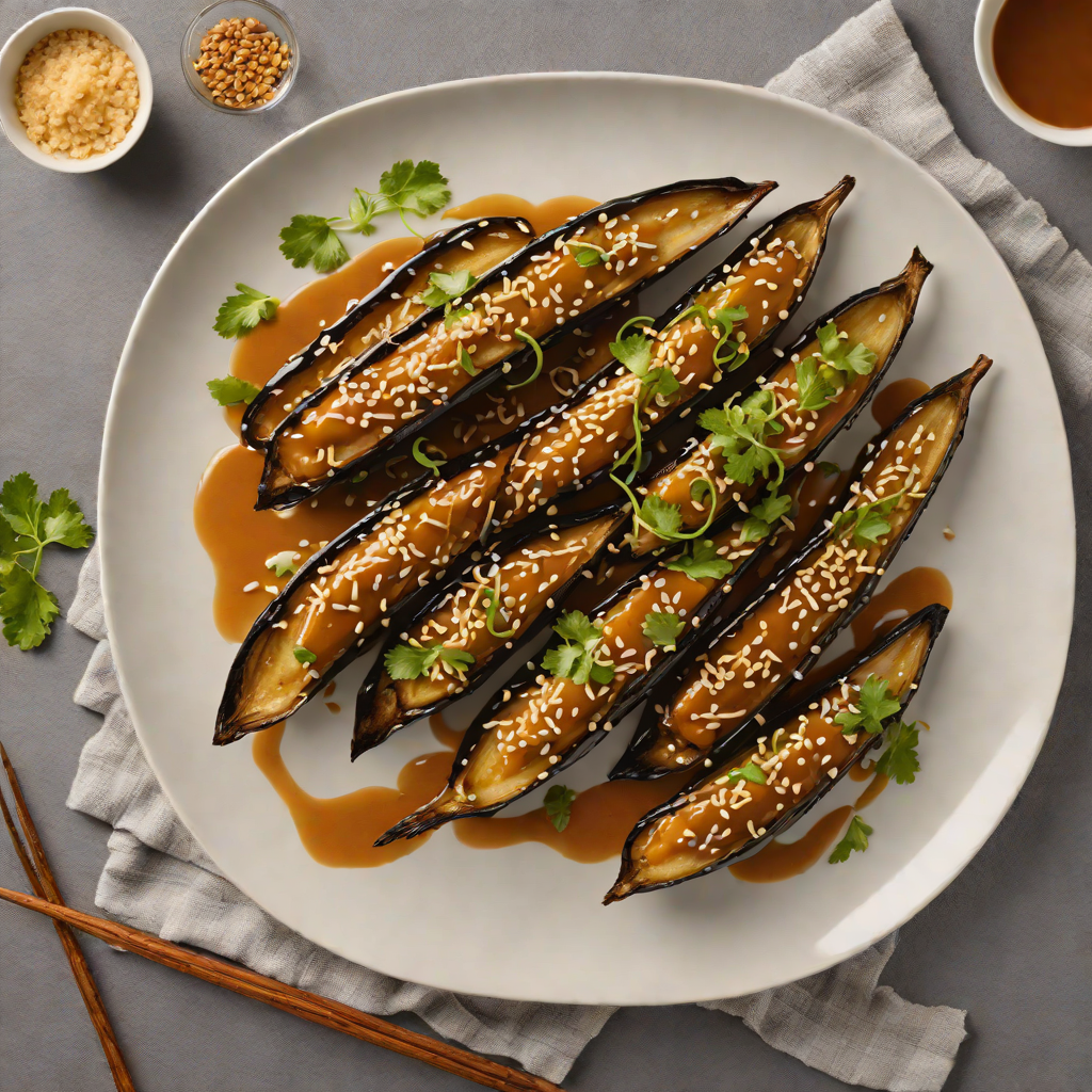 Japanese Miso-Glazed Eggplant with Hidden Sesame Dressing