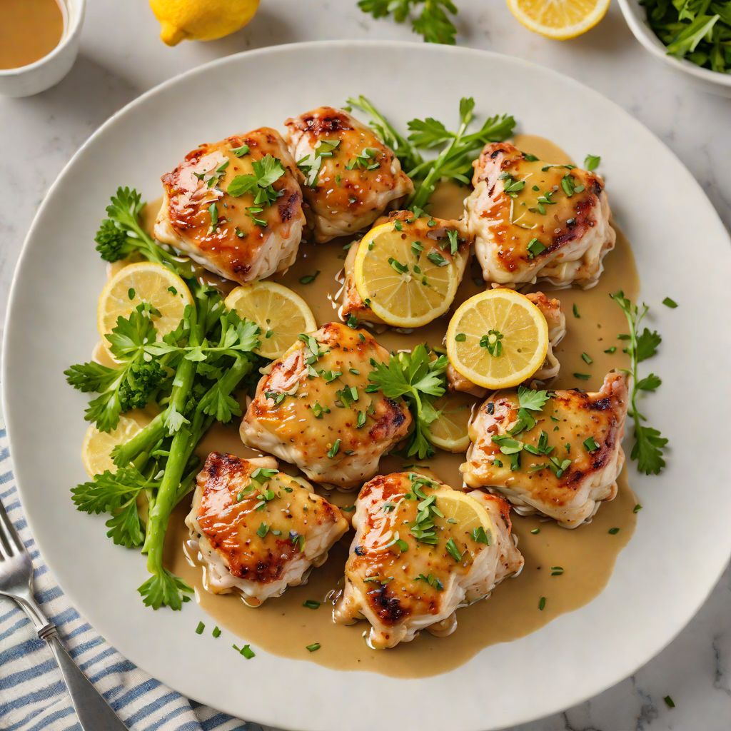 Sautéed Chicken Thighs with Lemon and Garlic Pan Sauce