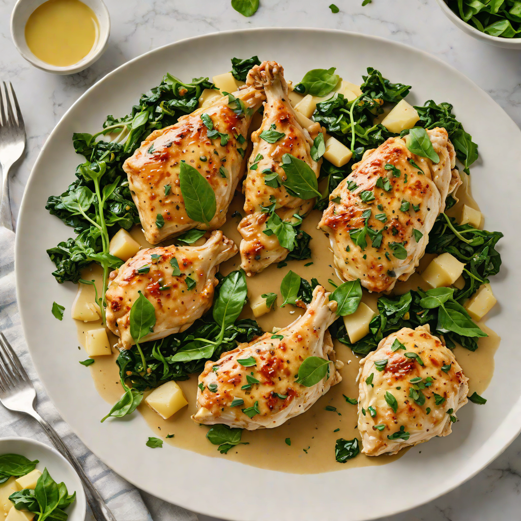 One-Pan Garlic Butter Chicken with Wilted Spinach