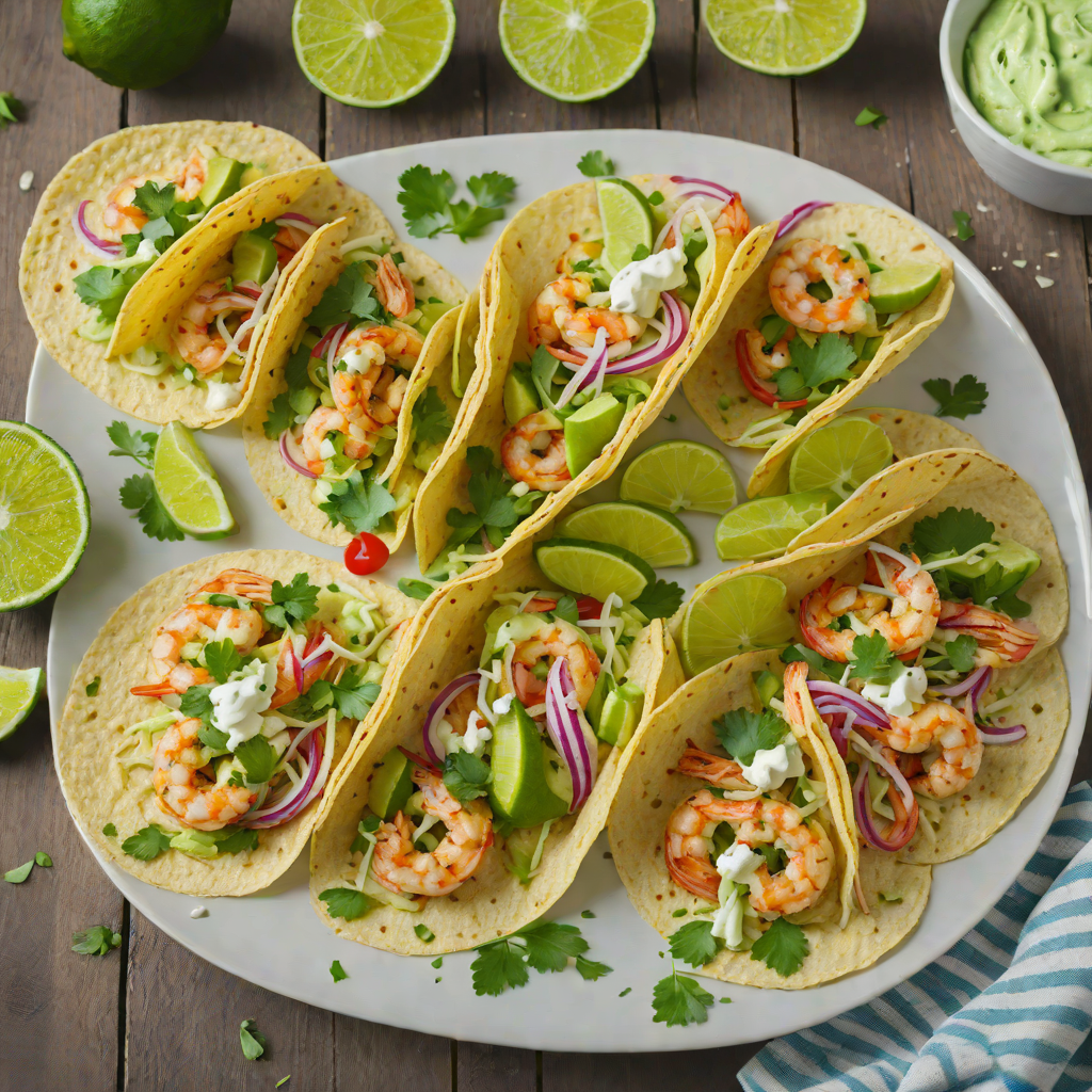 Lime-Cilantro Grilled Shrimp Tacos with Avocado Crema