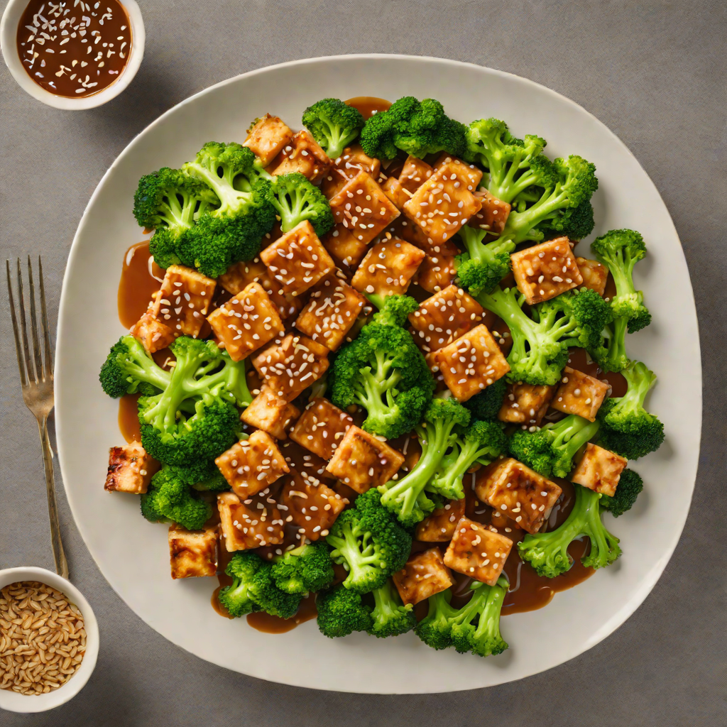 Crispy Tofu Stir-Fry with Ginger-Soy Glaze and Broccoli