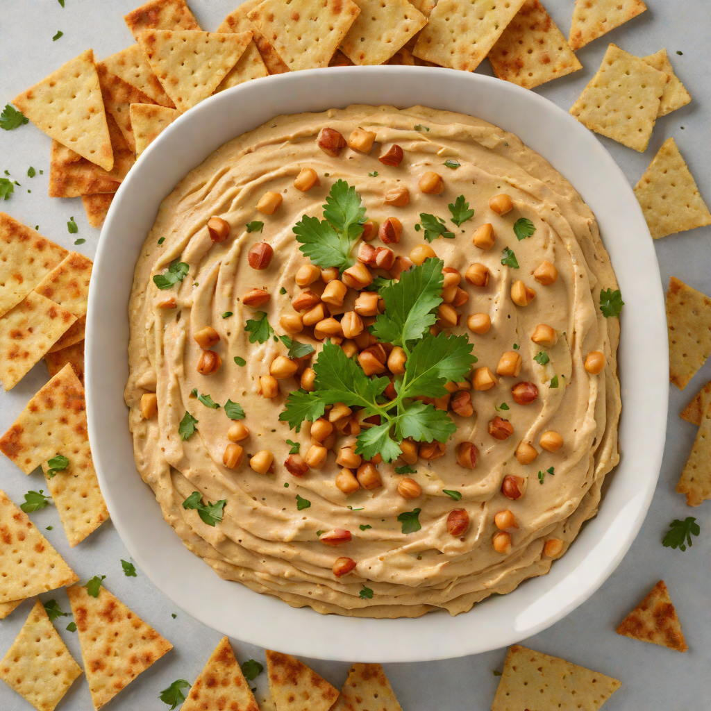 No-Bake Spiced Chickpea Hummus with Pita Chips