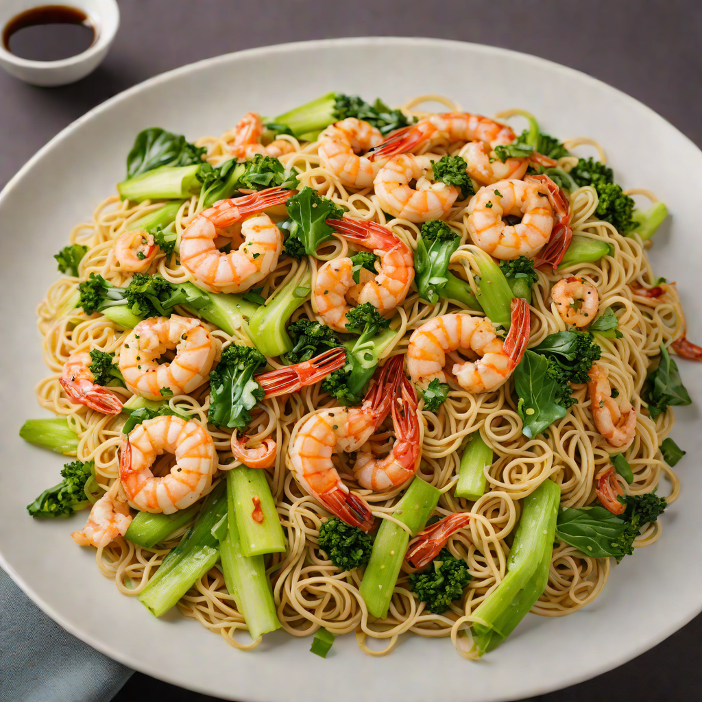 Shanghainese Stir-Fried Noodles with Shrimp and Bok Choy