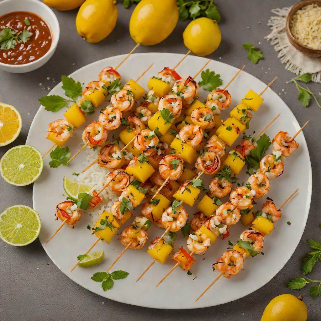 Rum-Spiced Caribbean Mango Shrimp Skewers