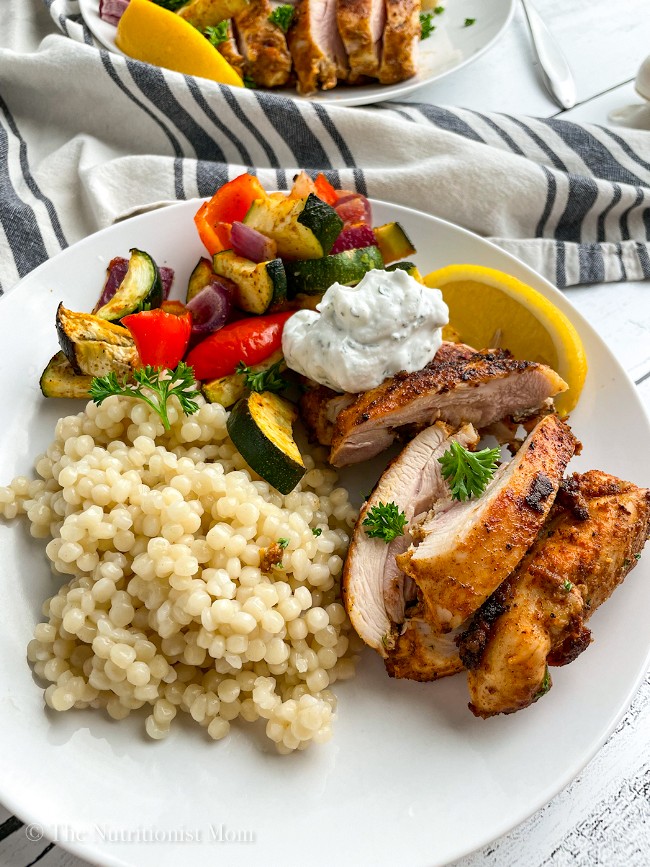 Mediterranean Chicken Shawarma with Grilled Vegetables