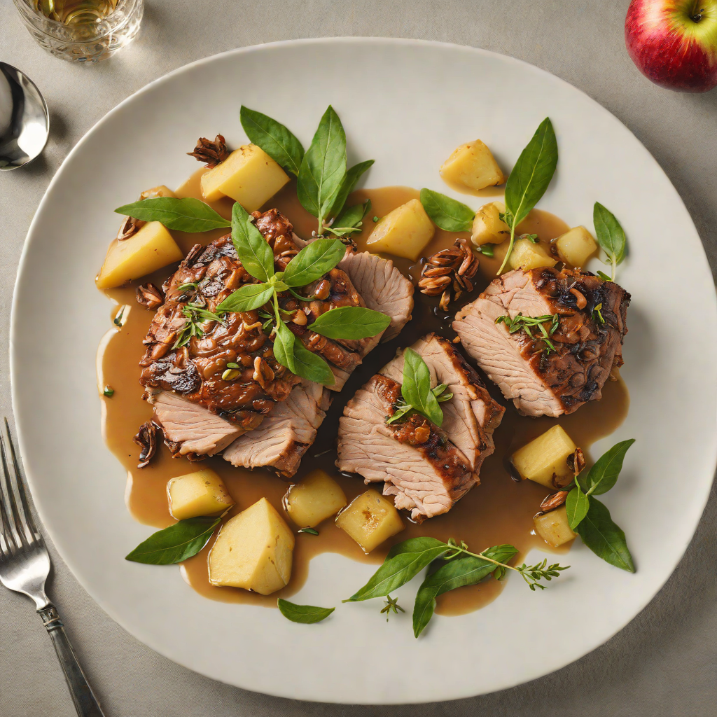 Braised Green County Pork Shoulder with Apple and Sage