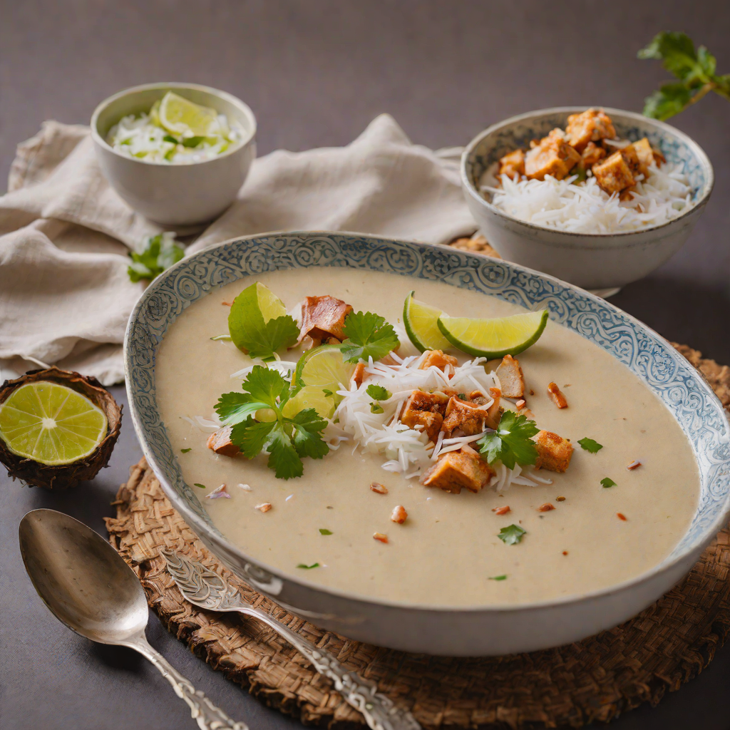 Roasted Taro and Coconut Soup with Ginger and Lime