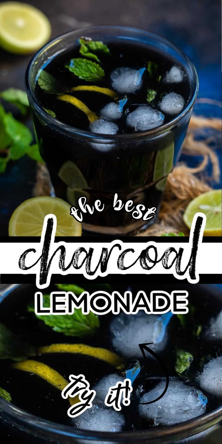 Charcoal Lemonade with Mint Sparkle