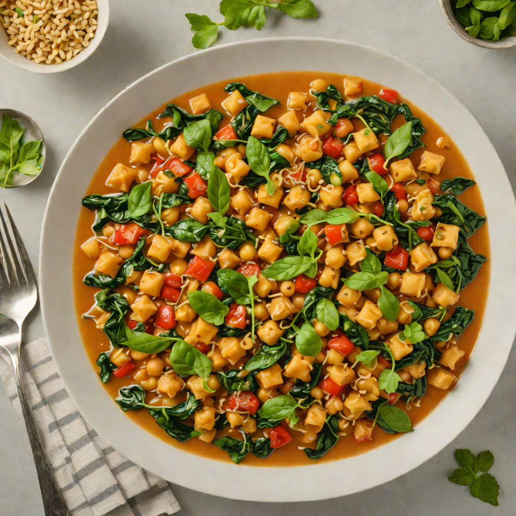 Pan-Seared Mediterranean Chickpea and Spinach Stew