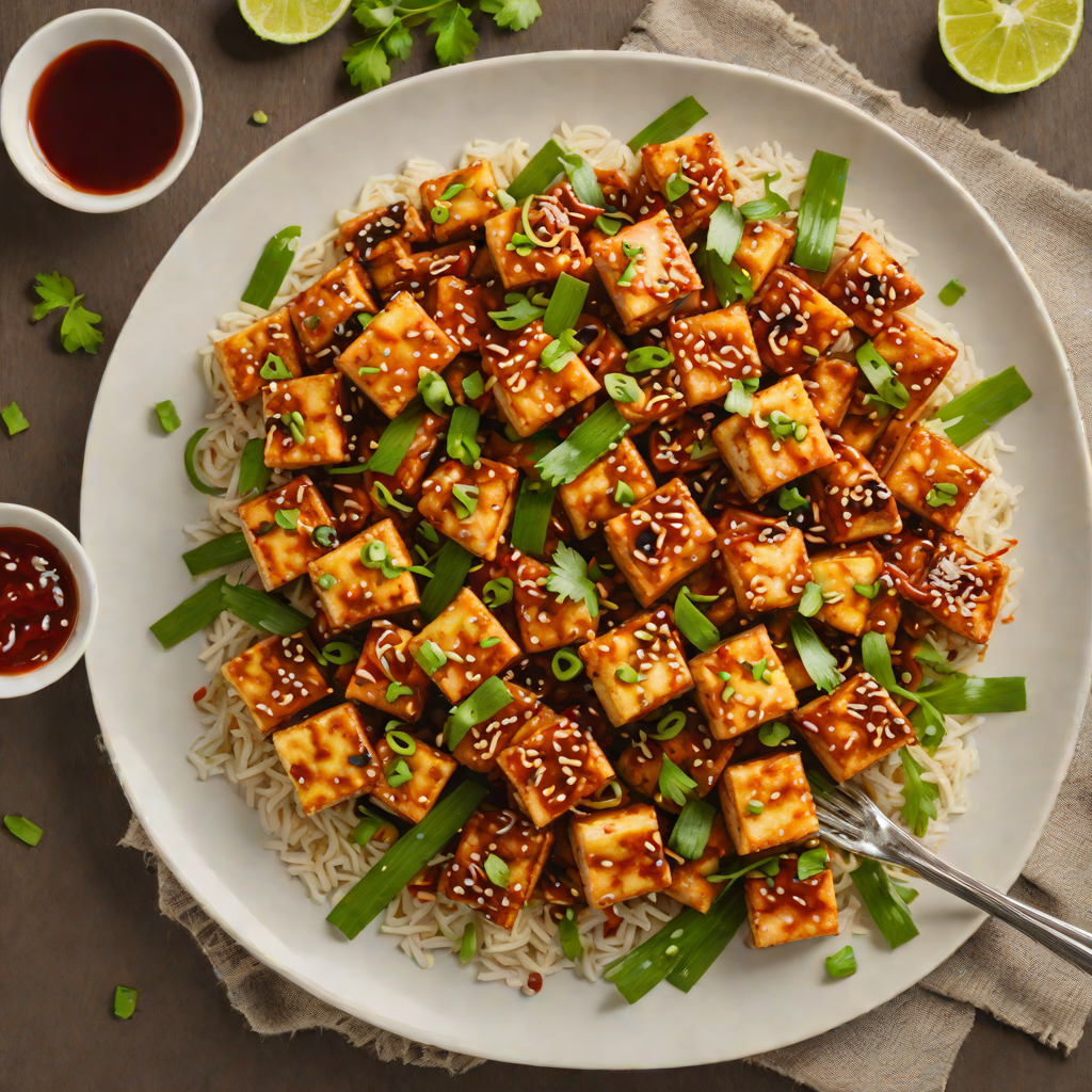 Spicy Korean-Style Stir-Fried Tofu with Gochujang and Scallions