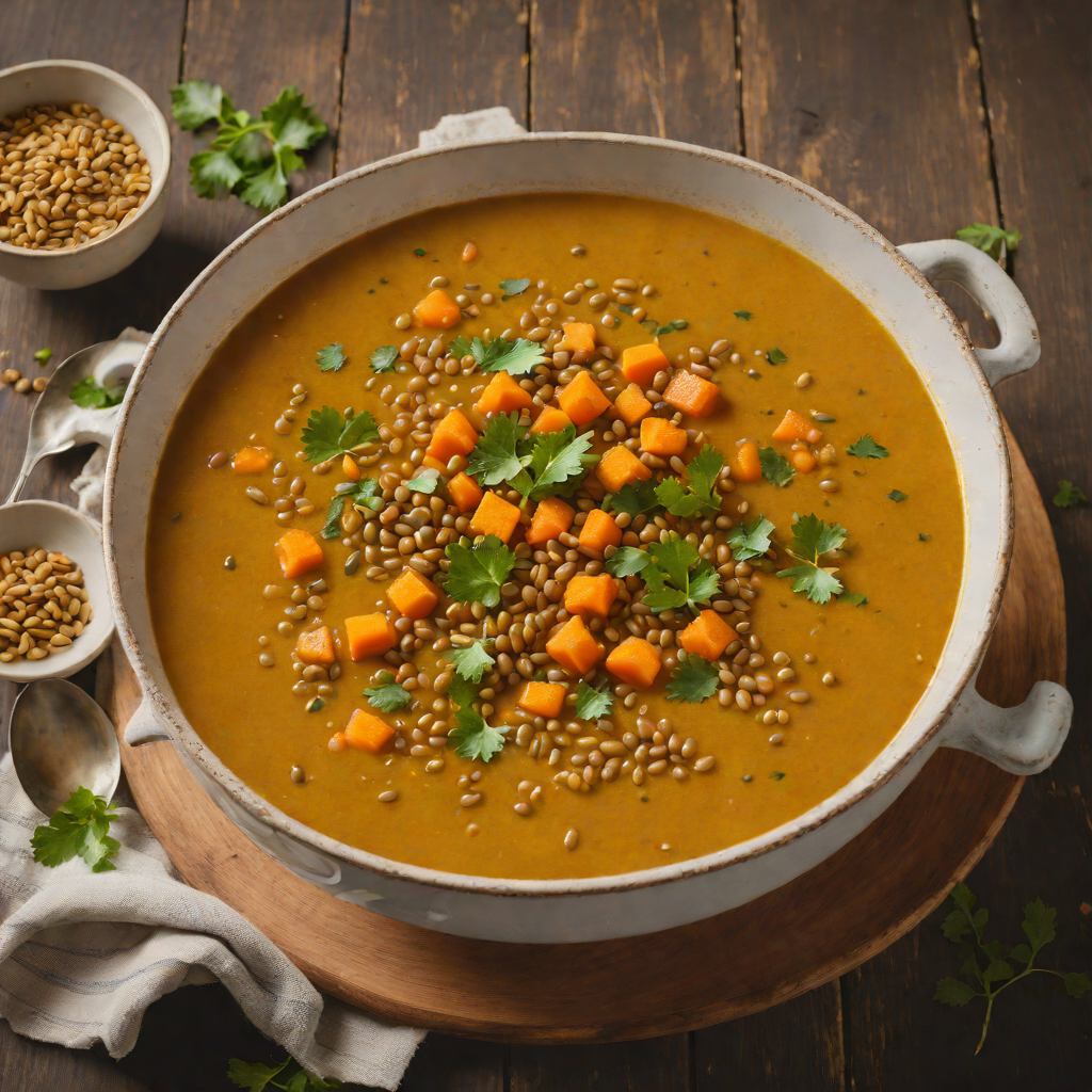 Lentil and Turmeric Soup with Garlic and Carrots