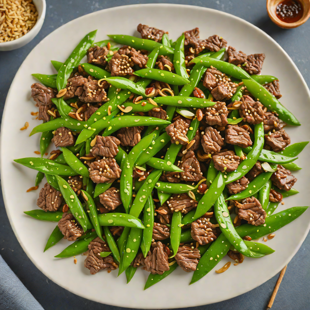 Stir-Fried Beef and Snow Peas with Garlic and Ginger