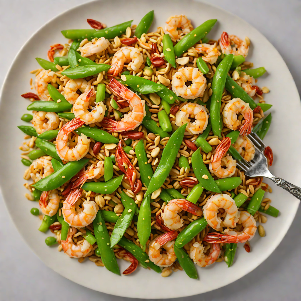 Half-Hour Spicy Shrimp Stir Fry with Snap Peas and Peanuts