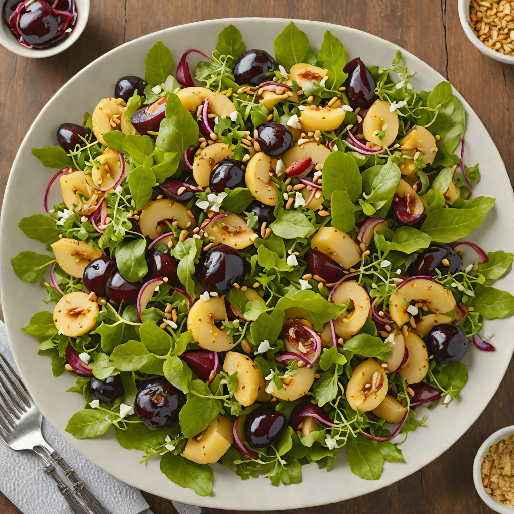 Macadamia Nut and Davidson’s Plum Salad with Finger Lime Dressing