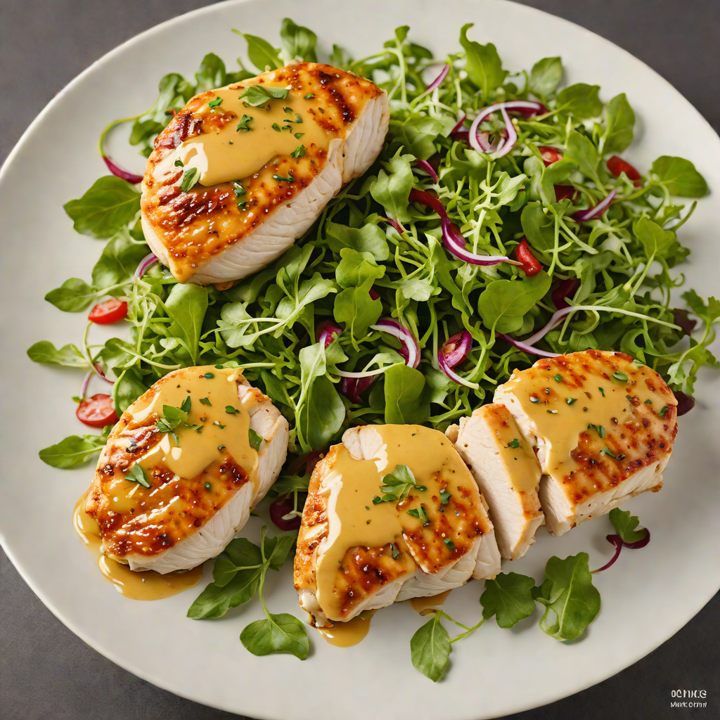 Pan-Seared Chicken with Honey-Mustard Glaze and Arugula Salad