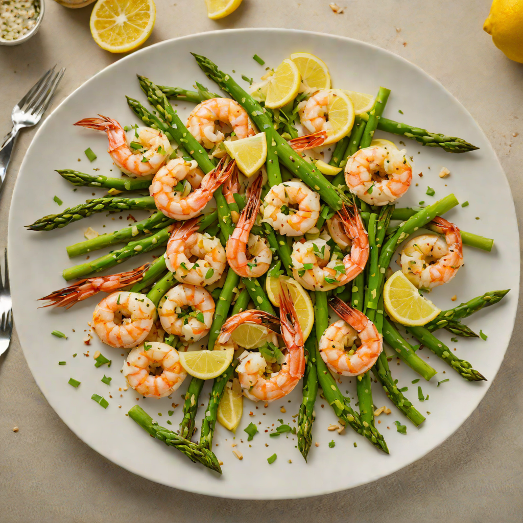 Sautéed Garlic Shrimp with Asparagus and Lemon Zest