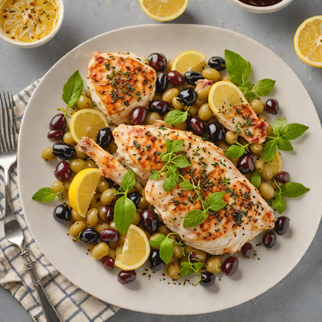 Oven-Baked Lemon Oregano Chicken with Kalamata Olives