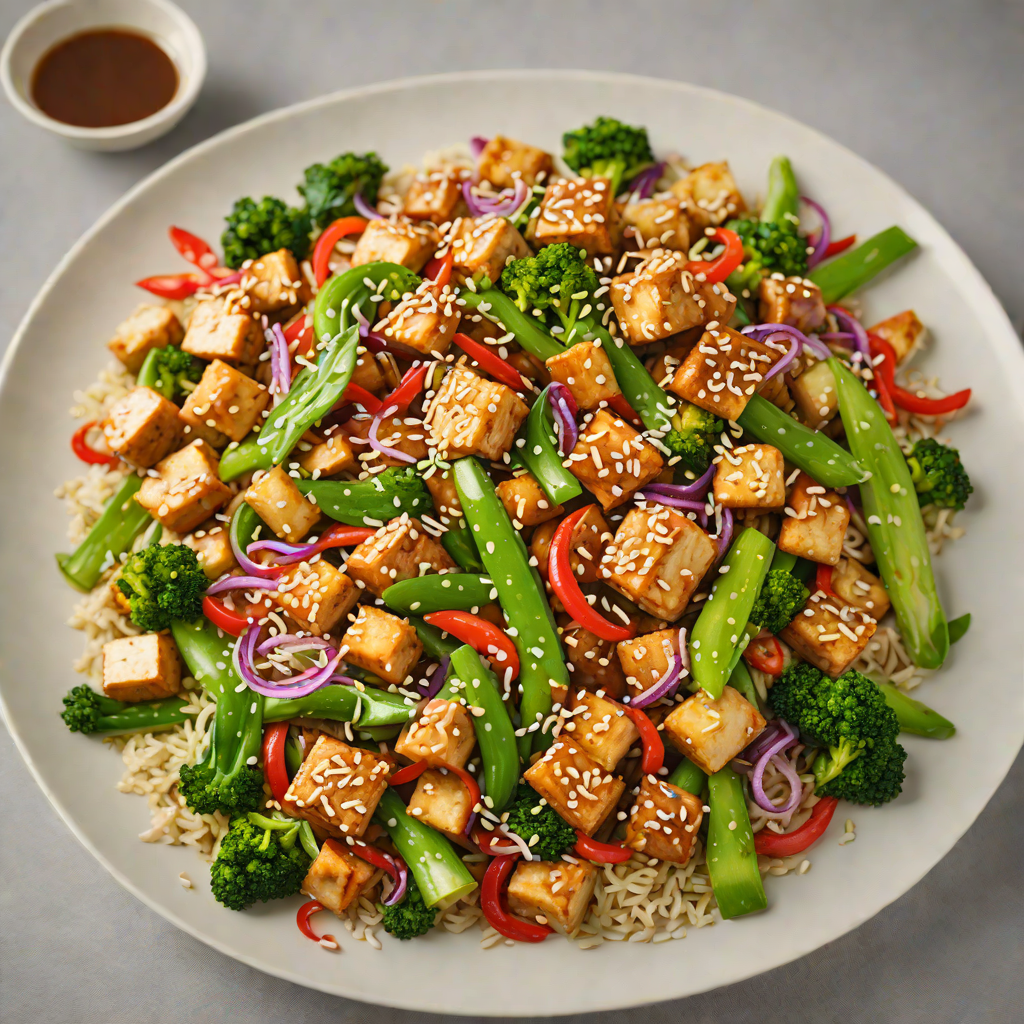 Veggie Stir-Fry with Tofu and Sesame Ginger Sauce