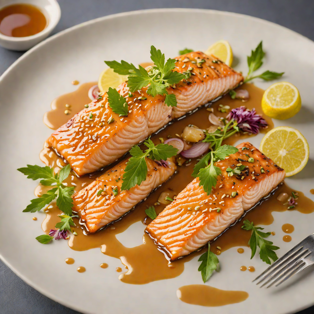 Pan-Fried Salmon with Honey-Ginger Glaze