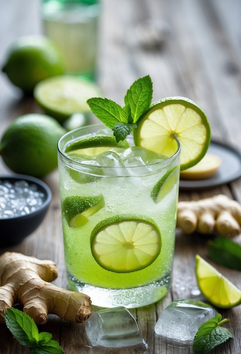 Shaken Ginger-Lime Popularity Fizz