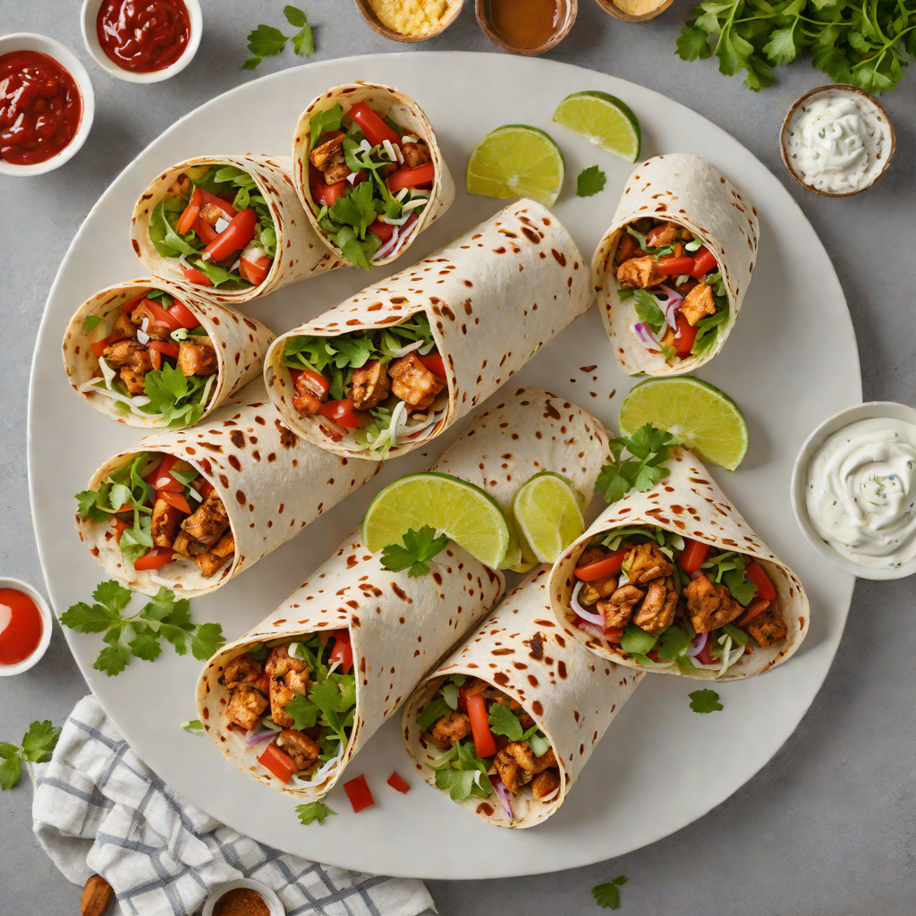 Sumac-Spiced Grilled Chicken Shawarma Wraps with Garlic Yogurt Sauce