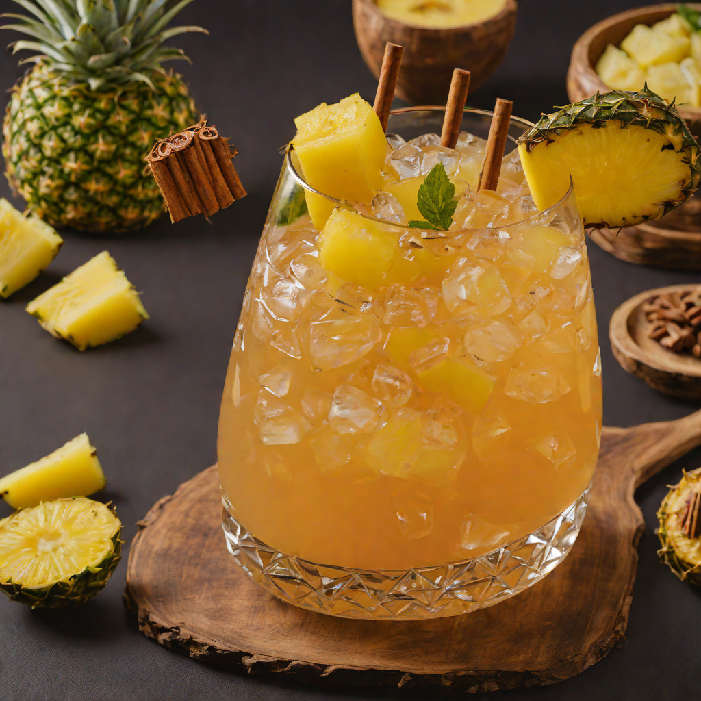 Tiki-Inspired Rum Punch with Pineapple and Cinnamon