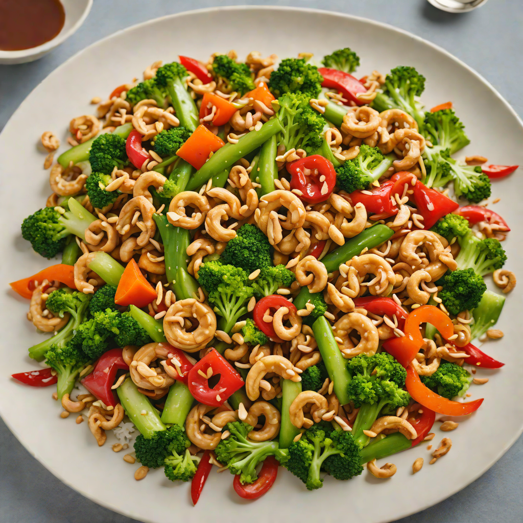 Vegetable Stir-Fry with Sweet Soy Glaze and Cashews