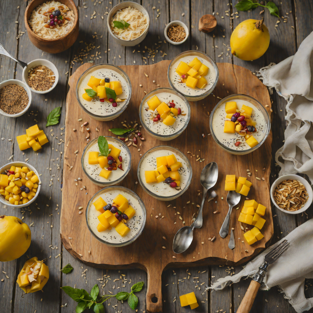 No-Bake Coconut Mango Pudding with Chia Seeds