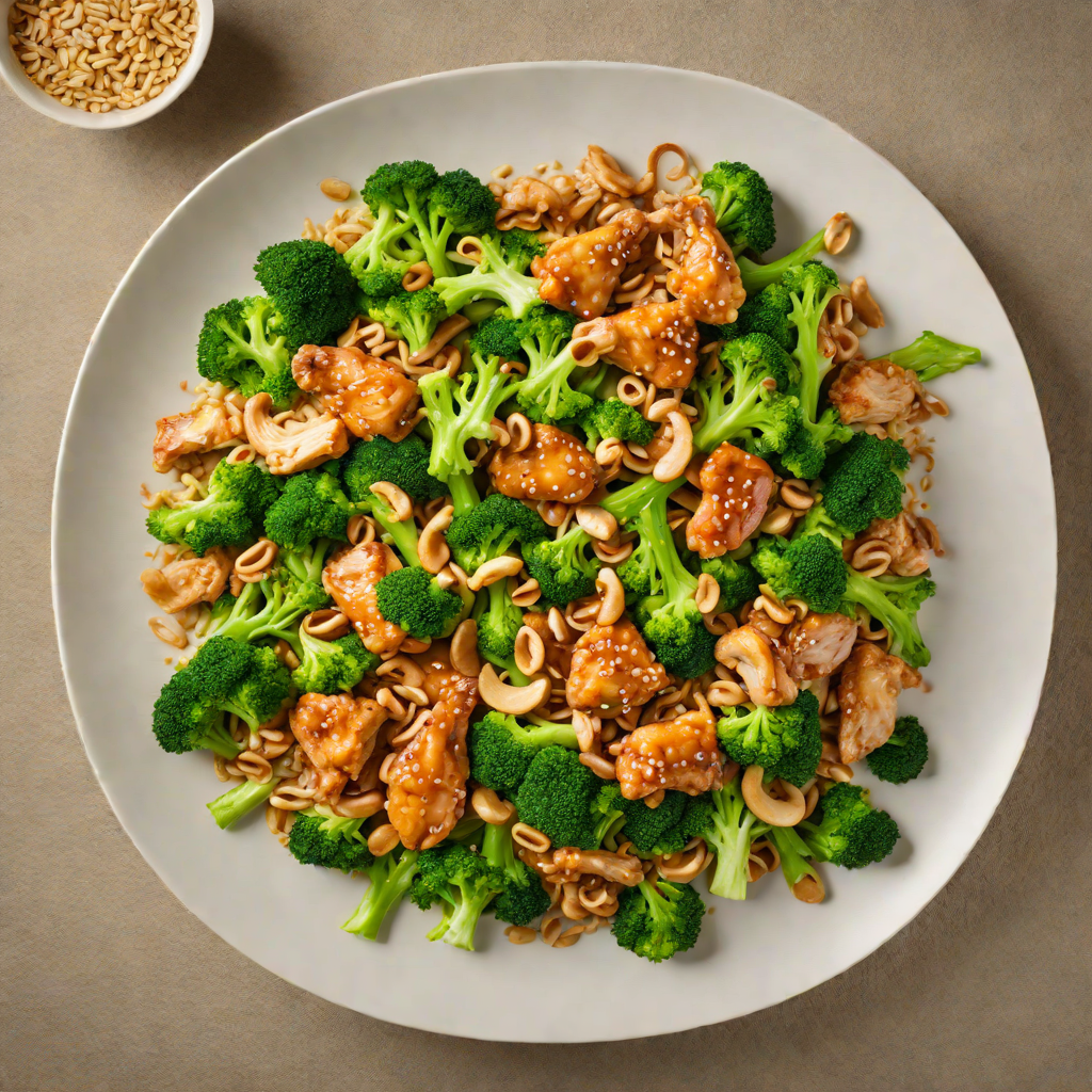 Stir-Fried Ginger Chicken with Broccoli and Cashew