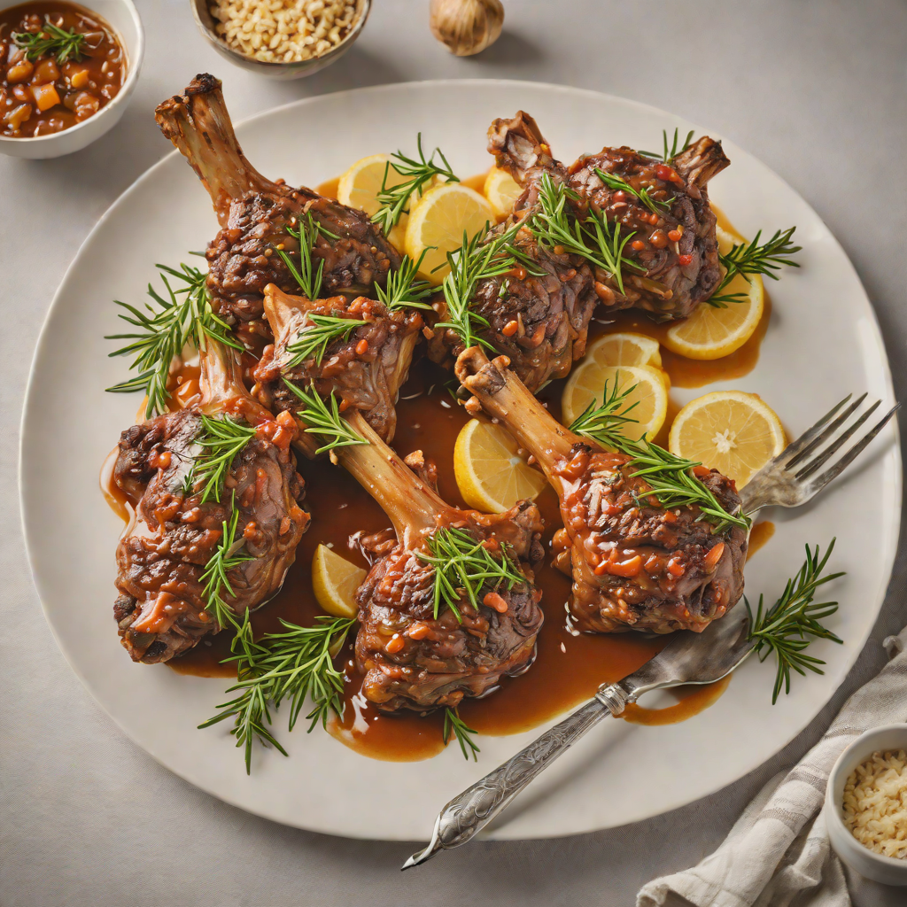 Slow-Baked Australian Lamb Shanks with Rosemary and Garlic