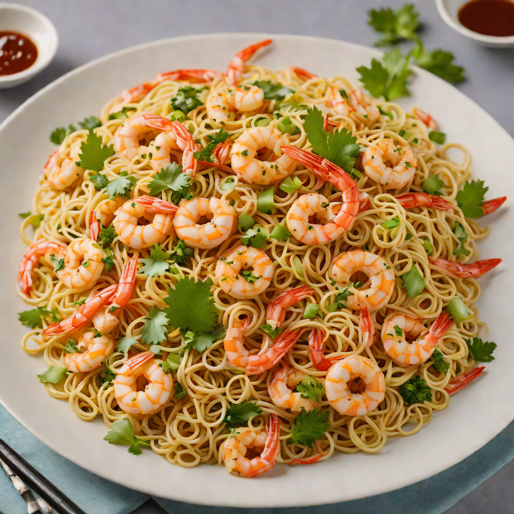 Shanghainese Stir-Fried Ribbon Noodles with Shrimp