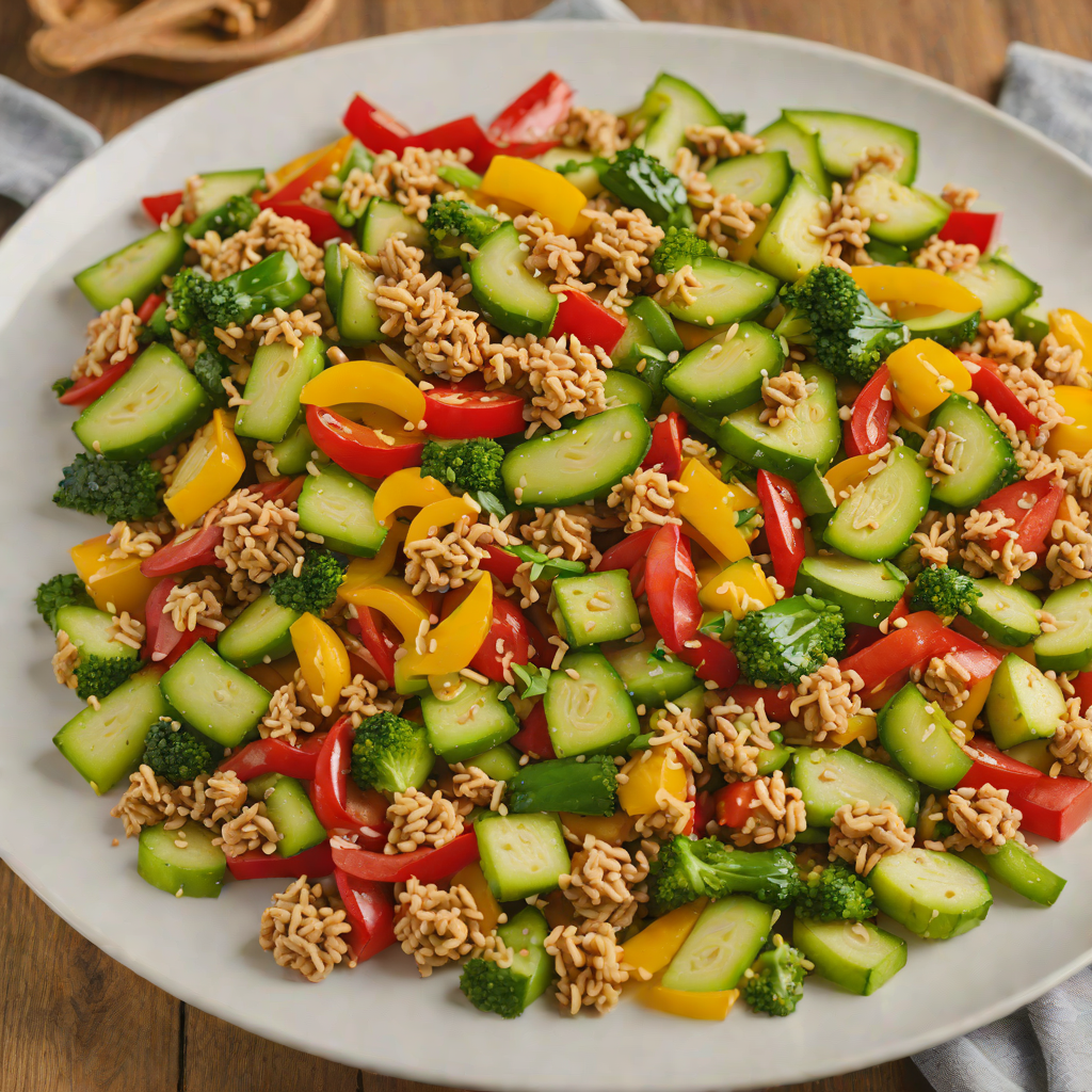 Ground Turkey Stir-Fry with Zucchini and Bell Peppers