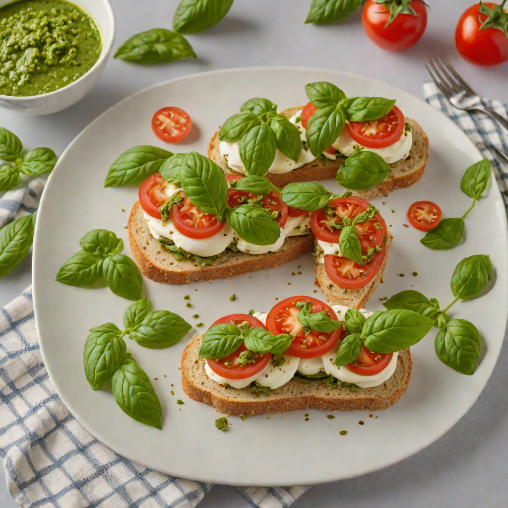 No-Bake Caprese Sandwich with Basil Pesto Spread