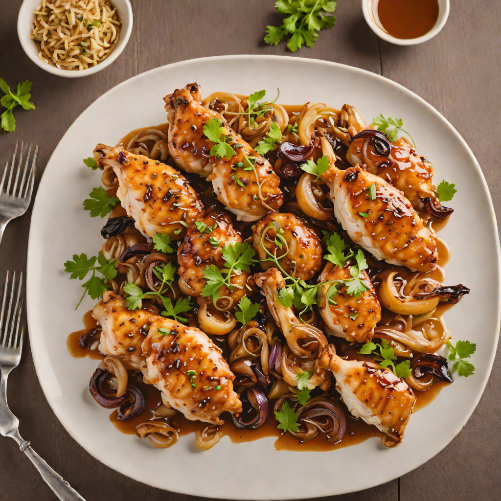 Sautéed Chicken with Caramelized Onions and Honey Glaze