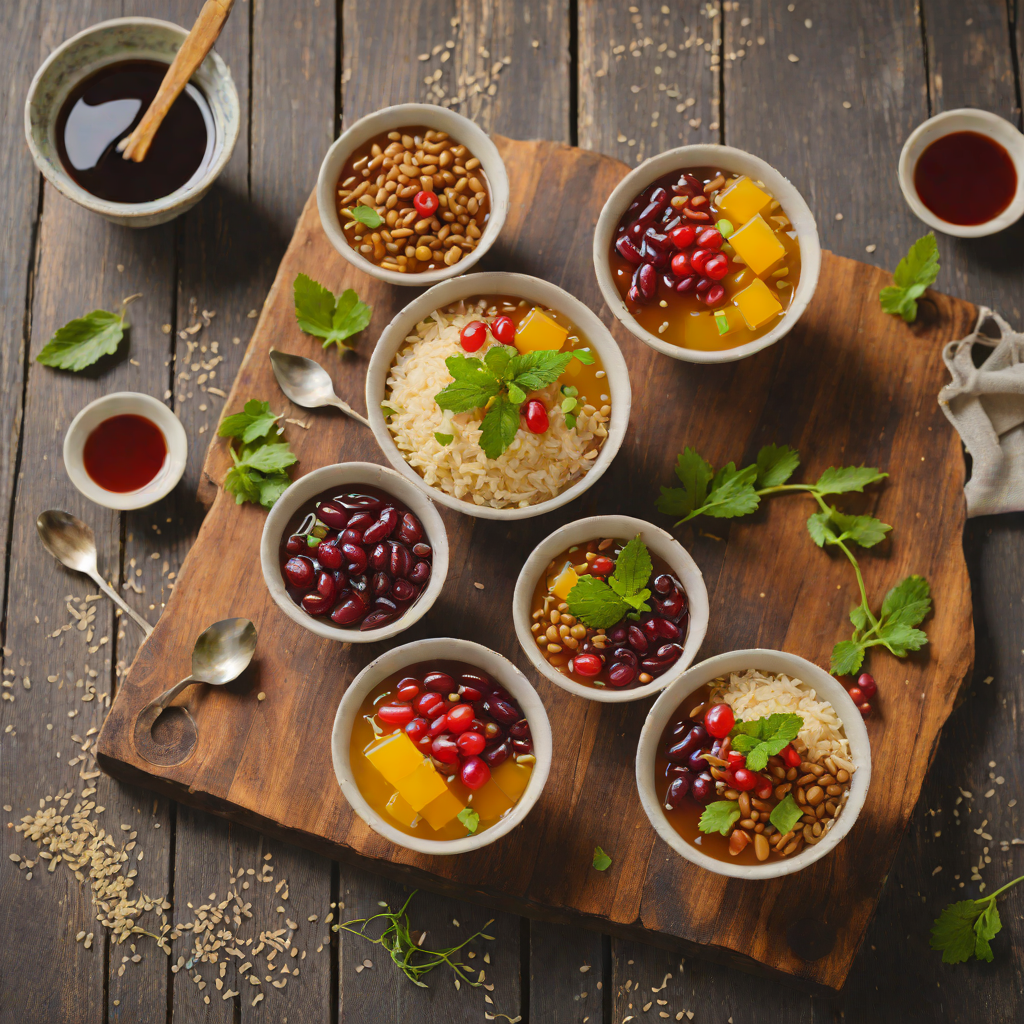 Che Ba Mau Three-Color Vietnamese Dessert with Mung Bean, Red Beans, and Jelly