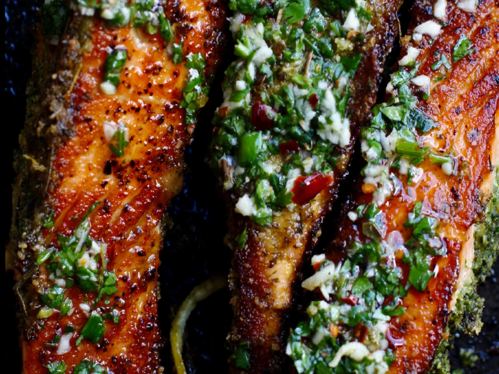 Herb-Crusted Salmon with Avocado-Lime Salsa