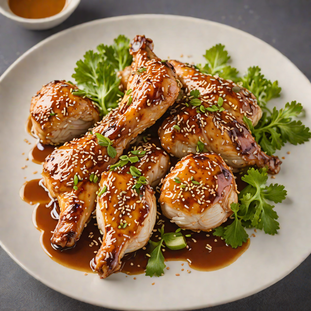 Pan-Seared Chicken with Honey-Garlic Glaze and Sesame Seeds