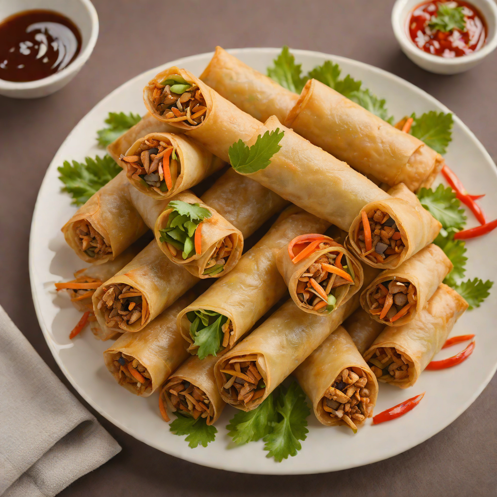 Pan-Fried Lumpia Wrapped with Savory Pork and Vegetables