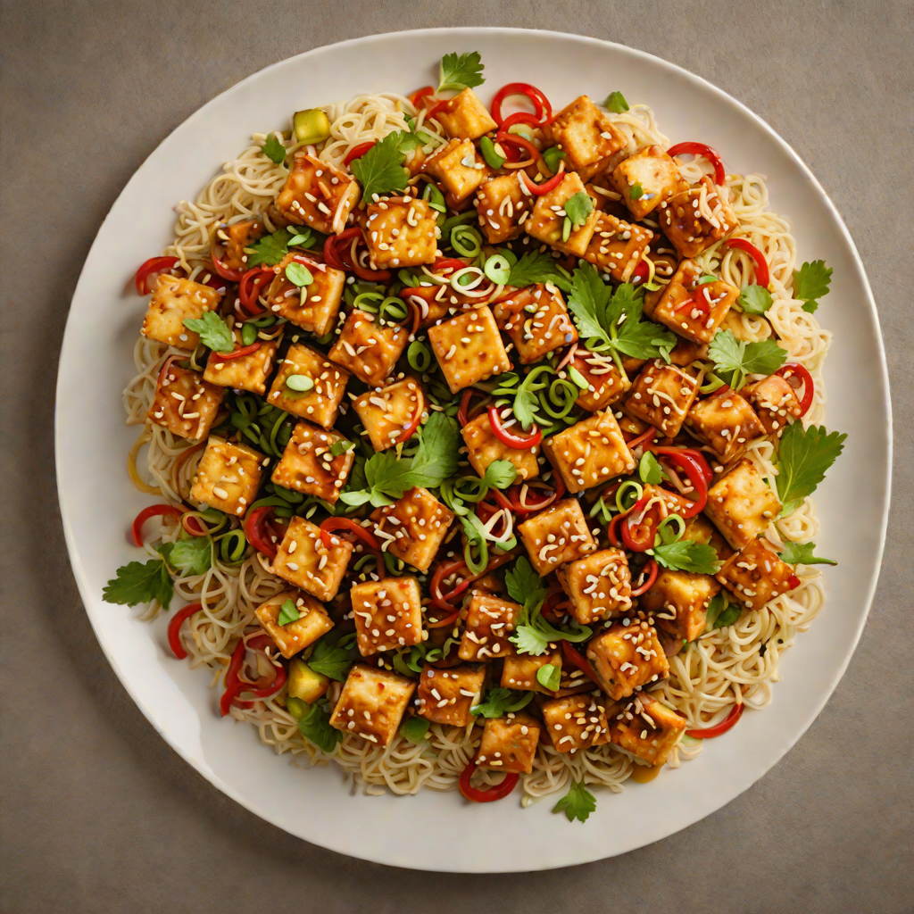 Crispy Tofu Stir-Fry with Garlic-Ginger Sauce