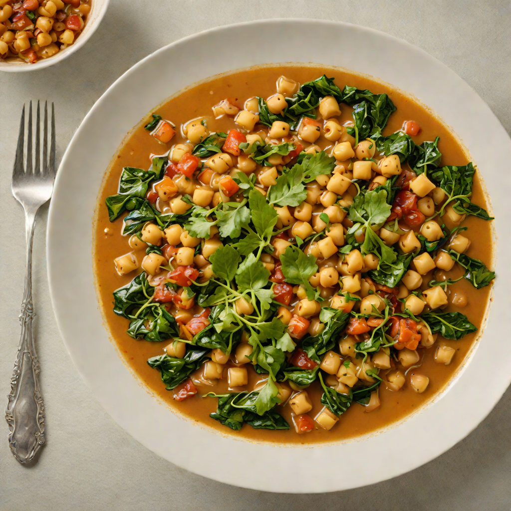 Spiced Bitter Greens and Chickpea Stew