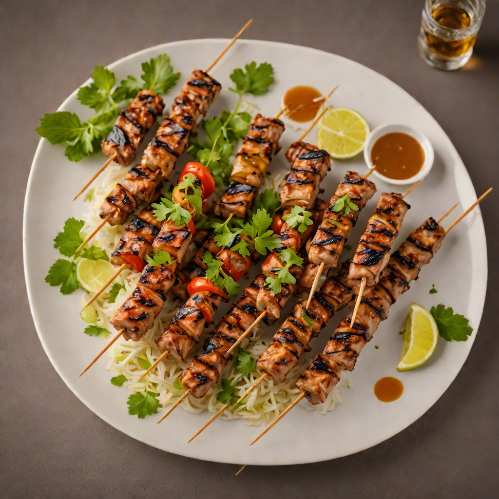 Grilled Taddy Bitter Ale Marinated Pork Skewers