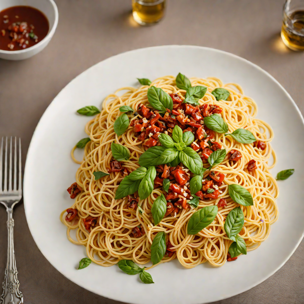 Spaghetti with Sun-Dried Tomato and Basil
