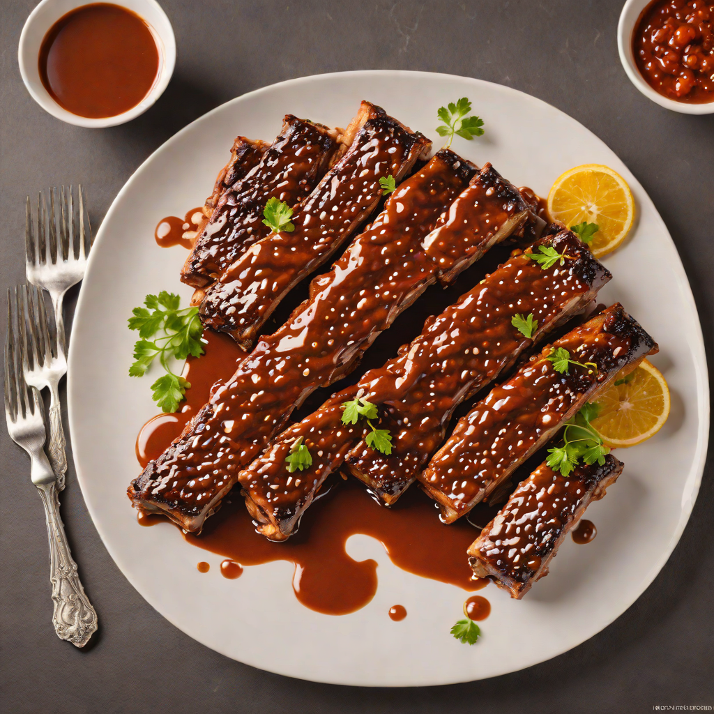 Western-Themed Slow-Smoked BBQ Pork Ribs with Tangy Sauce