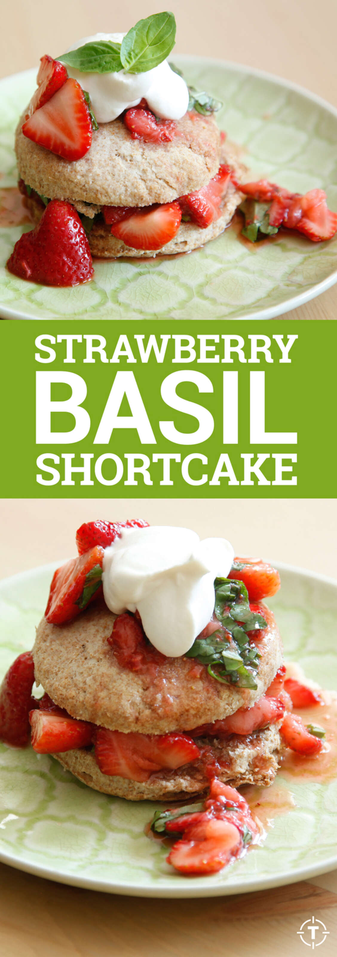 Fresh Strawberry-Basil Shortcake with Whipped Cream