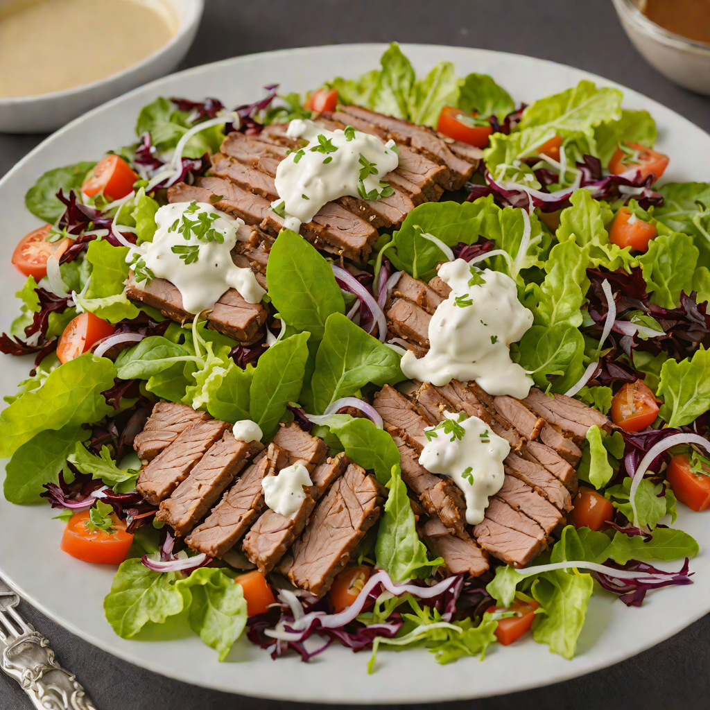 Texas-Style BBQ Brisket Salad with Buttermilk Ranch Dressing